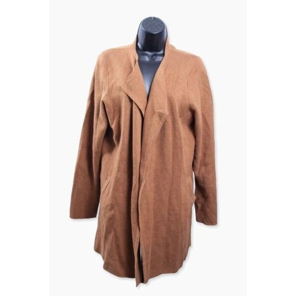 j. crew open front cardigan cotton camel womens sz L - Picture 1 of 10
